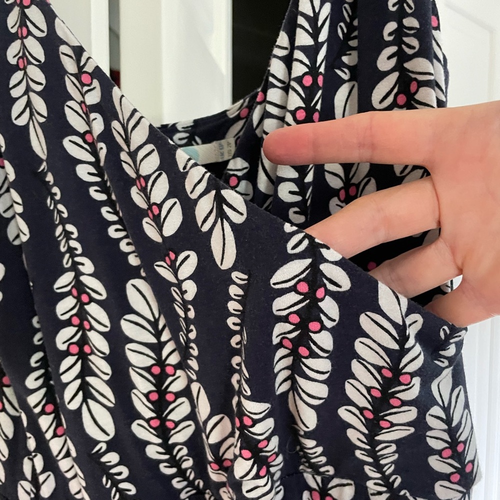 Boden Sleeveless Maxi Tank Jersey Dress- Blue, White, Pink Floral Stretch - Picture 8 of 10